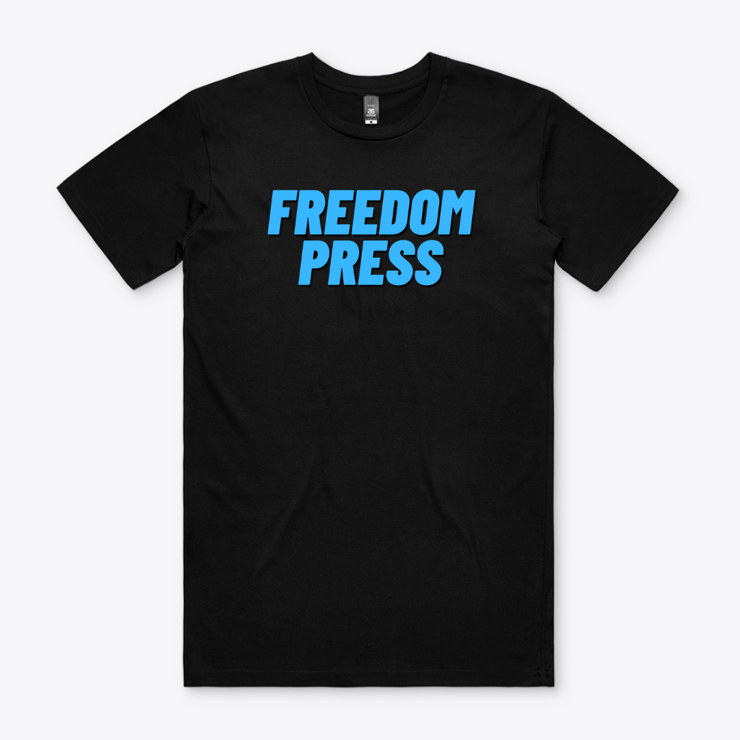 Freedom Press (Writing - Blue) Tee