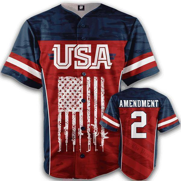 USA 2nd Amendment v2 Baseball Jersey