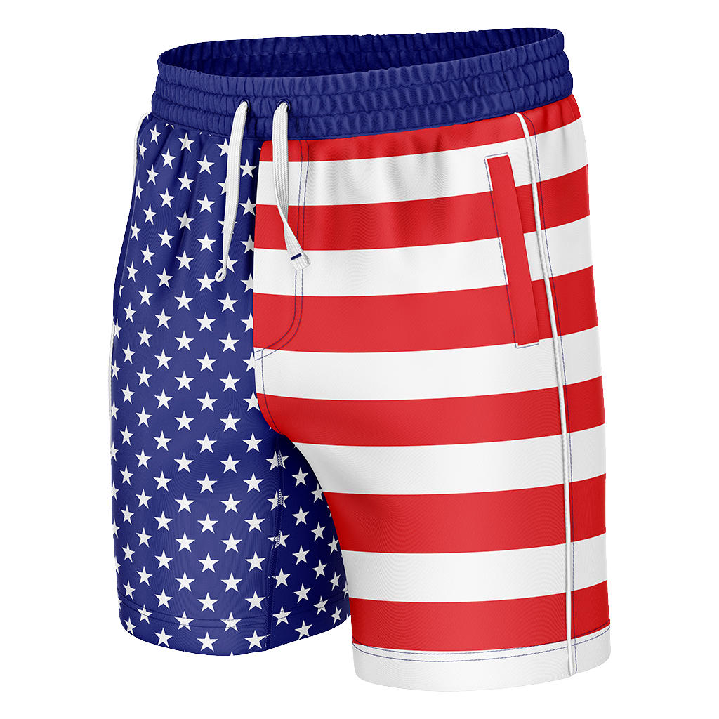 American Flag Swim Trunks